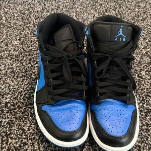 Air Jordan High-Top Sneakers in Black and Blue